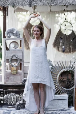 High Low Linen Dress / Grey