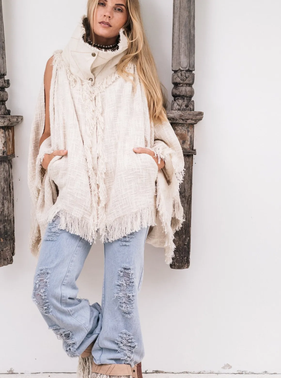 High Neck Cotton Jacket / Off White