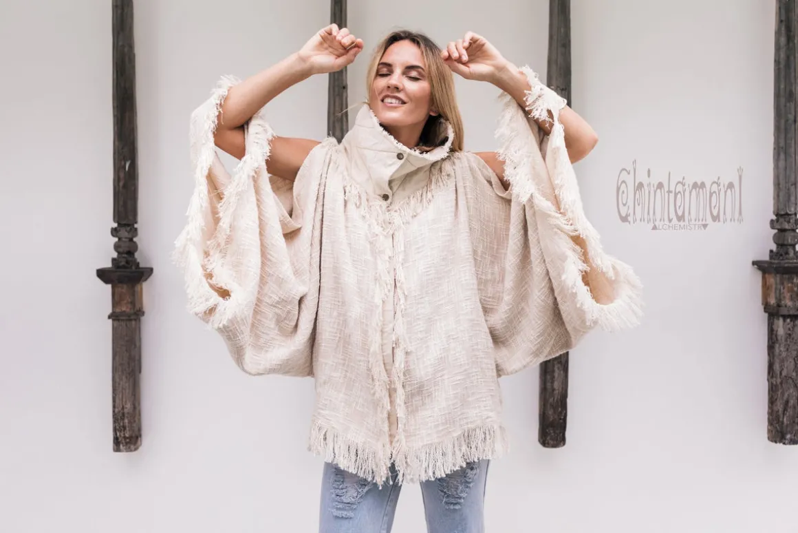 High Neck Cotton Jacket / Off White