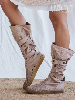 High Tribal Boots / Beige