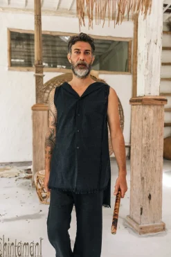 Hooded Printed Shirt / Black