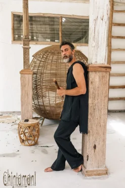 Hooded Printed Shirt / Black