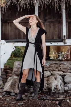 Hooded Shirt Dress / Black