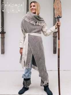 Jacquard Cotton Coat / Black & White