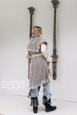 Jacquard Cotton Coat / Black & White