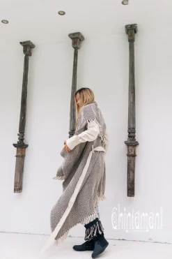 Jacquard Cotton Coat / Black & White