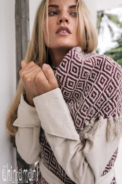 Jacquard Cotton Coat / Red & White