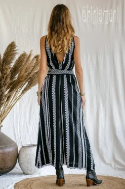 Jacquard Maxi Dress / Black & White
