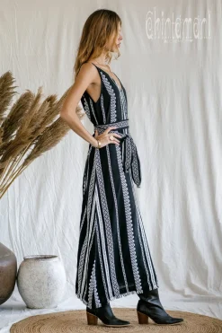 Jacquard Maxi Dress / Black & White
