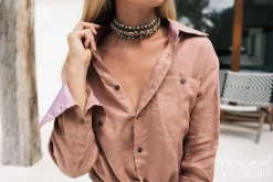 Linen & Silk Shirt / Dusty Rose