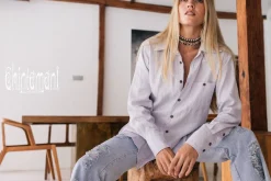 Linen & Silk Shirt / Gray