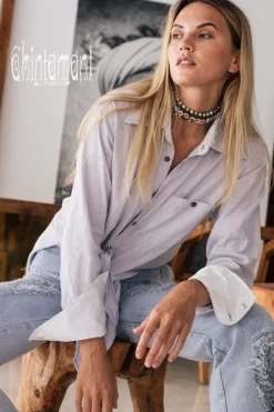 Linen & Silk Shirt / Gray