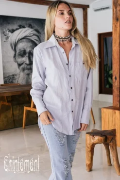 Linen & Silk Shirt / Gray