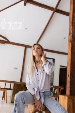 Linen & Silk Shirt / Gray