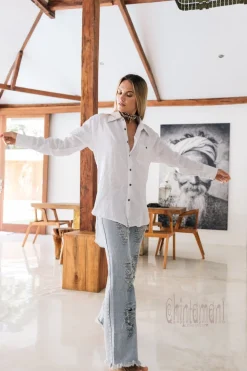 Linen & Silk Shirt / White