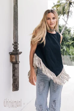 Linen Corner Top / Black