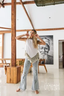 Linen Corner Top / White