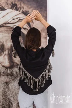 Linen Fringe Shirt / Black