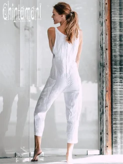 Linen Jumpsuit 3/4 / White