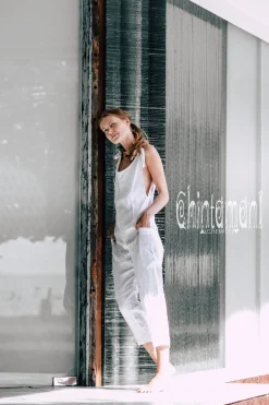 Linen Jumpsuit 3/4 / White