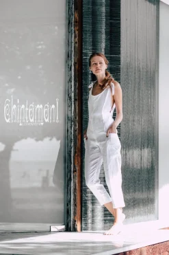 Linen Jumpsuit 3/4 / White