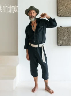 Linen Men's Overalls / Black