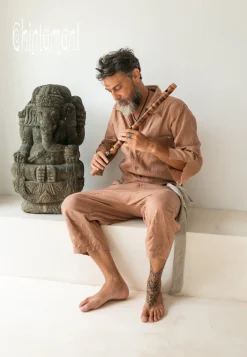 Linen Men's Overalls / Dusty Pink