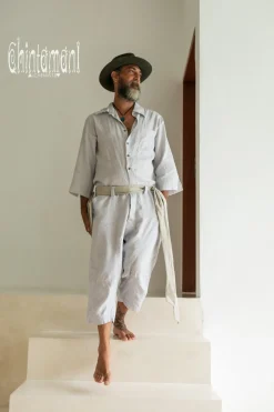 Linen Men's Overalls / Gray