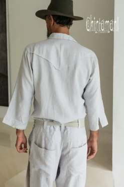 Linen Men's Overalls / Gray