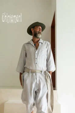 Linen Men's Overalls / Gray