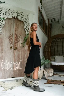 Linen Rayon Dress / Black