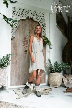 Linen Rayon Dress / Light Gray