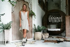 Linen Rayon Dress / Light Gray