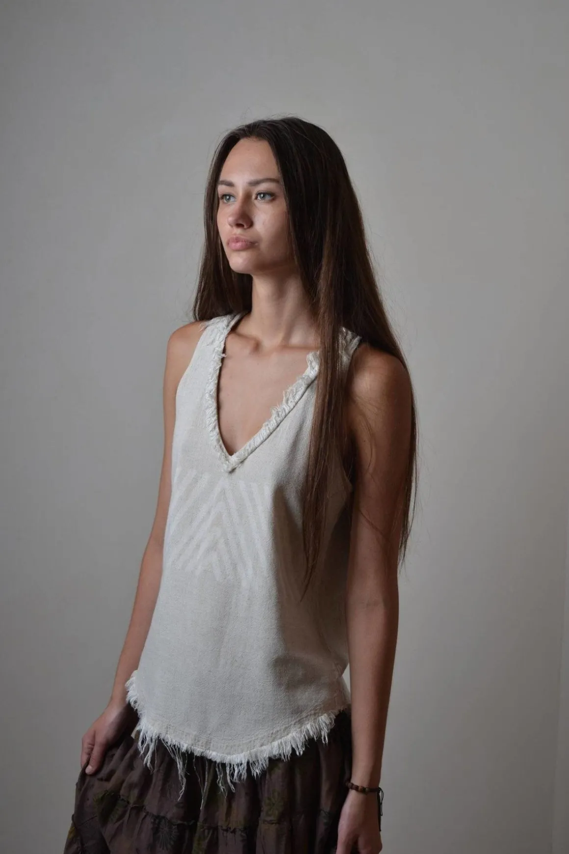 Linen Rayon Top / Grey