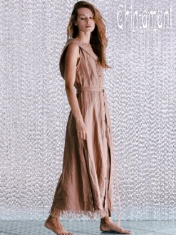 Linen Shirt Dress / Dusty Rose