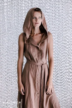 Linen Shirt Dress / Dusty Rose