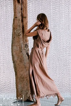 Linen Shirt Dress / Dusty Rose