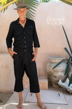 Linen Short Pants / Black