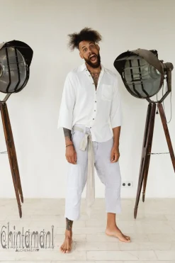 Linen Short Pants / Light Gray