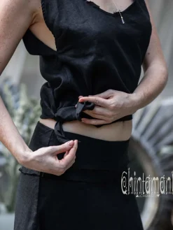 Linen Tank Top / Black