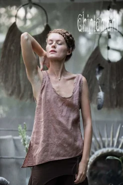 Linen Tank Top / Dusty Pink