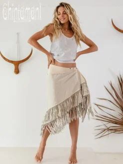 Linen Wrap Skirt / Cream