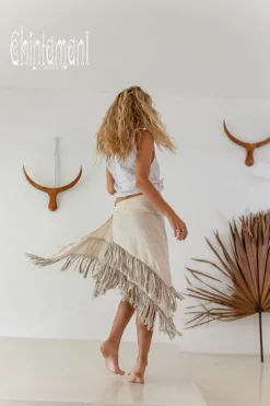 Linen Wrap Skirt / Cream