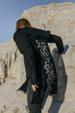 Long Hooded Shirt / Black