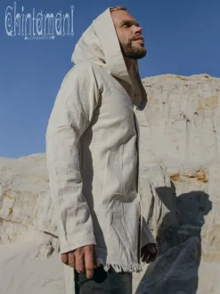 Long Hooded Shirt / Light Gray