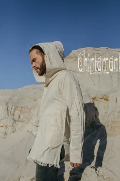 Long Hooded Shirt / Light Gray