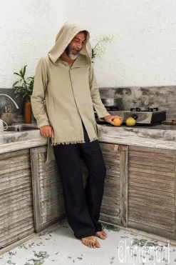 Long Hooded Shirt / Sage