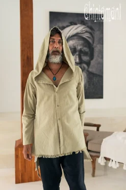 Long Hooded Shirt / Sage