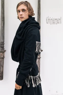 Long Linen & Silk Coat / Black