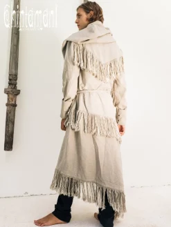 Long Linen & Silk Coat / Gray